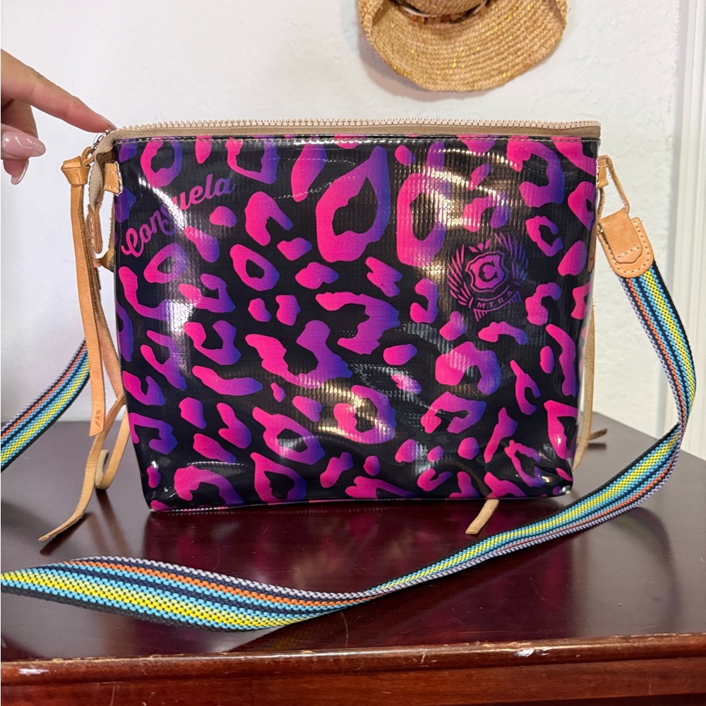 Consuela pebbles downtown Leopard Print Crossbody Bag - Pink and Black